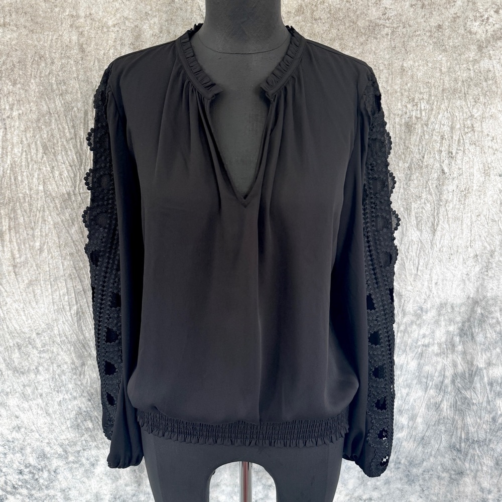 WHBM Embroidered Sleeve Blouse - Small